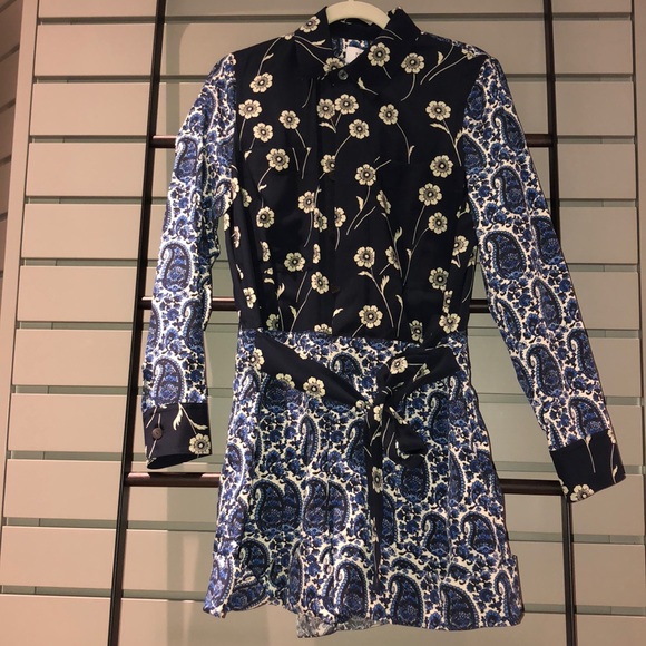 Derek Lam 10 Crosby Floral Tie Romper